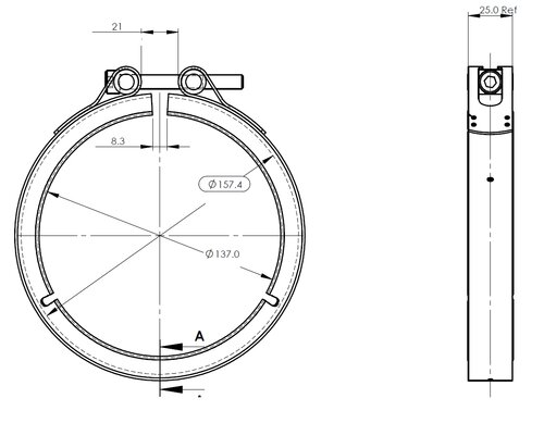 Exhaust Clamp for Detroit Diesel