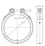 Heavy Duty V-Clamp for Iveco, Ø=88.9 / L=20, INOX