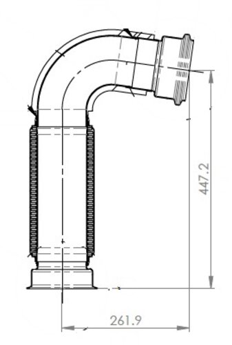 Insulated pipe w. Bellow for Peterbilt