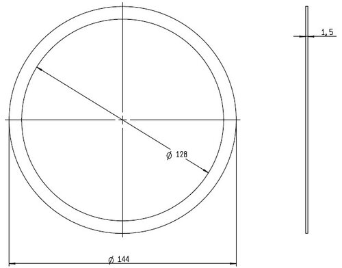 Gasket Low Leakage, Ø=127 / L=1.5 mm