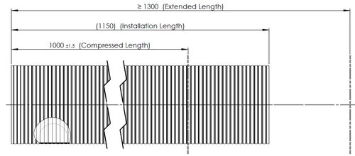 Flex Pipe, D2S+, OD/ID=144.4/141  L=1000, ZINC