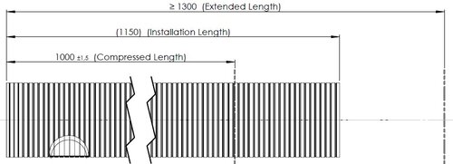 Flex Pipe, D2S+, OD/ID=113.4/110  L=1000, Zinc