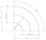 90° Elbow Welded/Thin Wall OD=50 / T=1.5, INOX