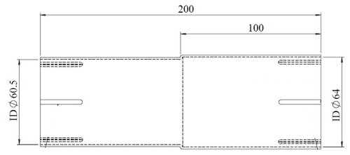 Pipe Adaptor ID/ID=60.5/64 L=200, ALU