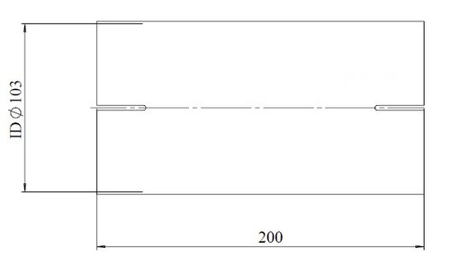 Pipe Connector, ID=103 / L=200, ALU