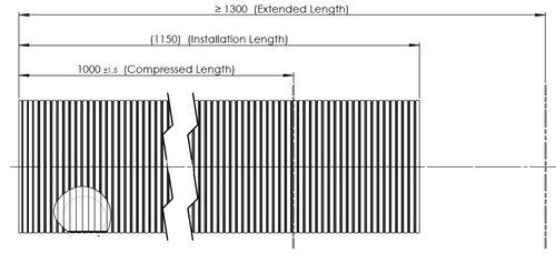 Flex Pipe, D2S+, OD/ID=157.2/153.8 L=1000, SS