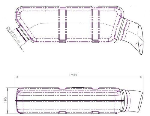 End silencer for Scania