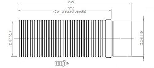 Flex Pipe for MAN, D2S+, Ø=110.5 / L=355, SS