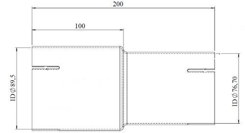 Pipe Adaptor ID/ID=76.7/89.5 L=200, ALU