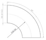 90° Elbow Cast OD=114.3 / T=2, INOX