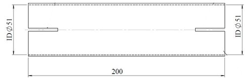 Pipe Connector, ID=51 / L=200, ALU