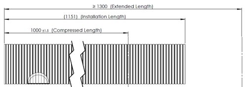 Flex Pipe, D2S+, OD/ID=104.4/101 L=1000, ZINC