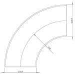 TUBE UNIVERSEL-PLAIN COUDE OD dia129-0 * 2-0MM INOX