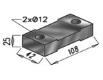 Rubber Mounting for Mercedes, L=108, W=42, H=25, M8, ZINC