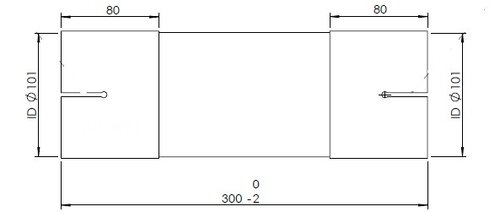 Pipe Connector, ID=101 / L=300, ALU