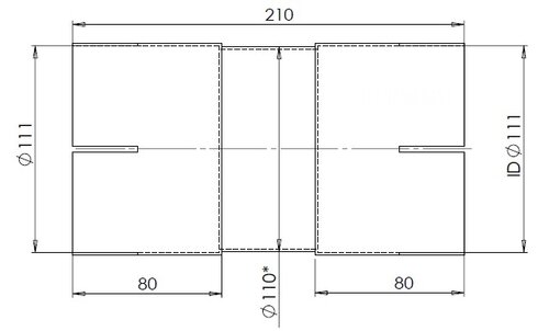 Pipe Connector, ID=111 / L=210, ALU