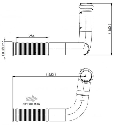 Exhaust Pipe w. Flex, D2S+ for Renault