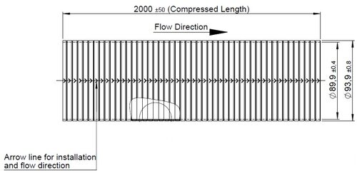 Flex Hose, D3S, OD/ID=93.9/89.9 L=2000, SS