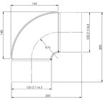 90° Exhaust Elbow, OD=114.30 / L=200, SPD