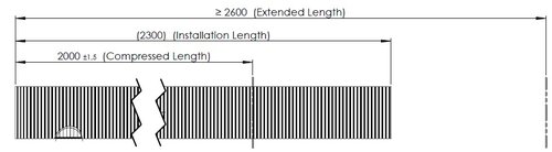 Flex Pipe, D2S+, OD/ID=106.1/102.7 L=2000, SS