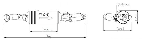 Catalytic Converter w. DOC & CHP-SIC for Mercedes