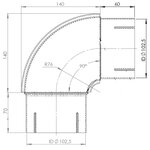 90ø Exhaust Elbow, ID=102.5 / L=200/210, SPD