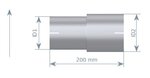 Pipe Adaptor ID/ID=102.1/114.8 L=200, ALU