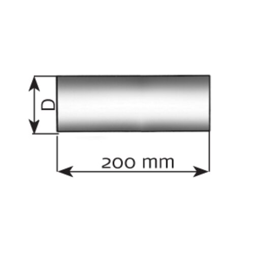 Pipe Connector, OD=62 / L=200, ALU