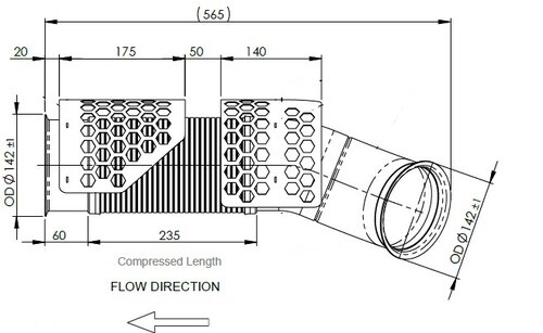 Exhaust Pipe w. Flex, D2S+ for Scania