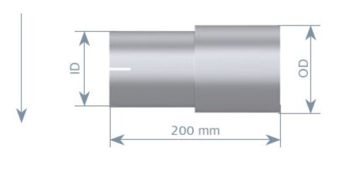 Pipe Adaptor, ID/OD=115/127 L= 200, ALU