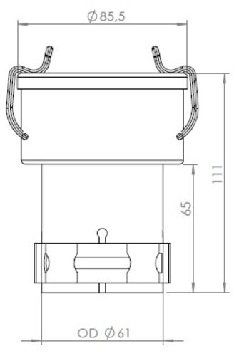 Spark Arrestor, Pipe, Ø=54.5-59