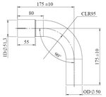 90° Exhaust Elbow, OD/ID=50/51.3 / L=200, SPD