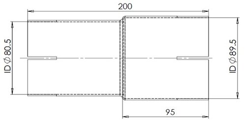 Pipe Adaptor ID/ID=80.5/89.5 L=200, ALU