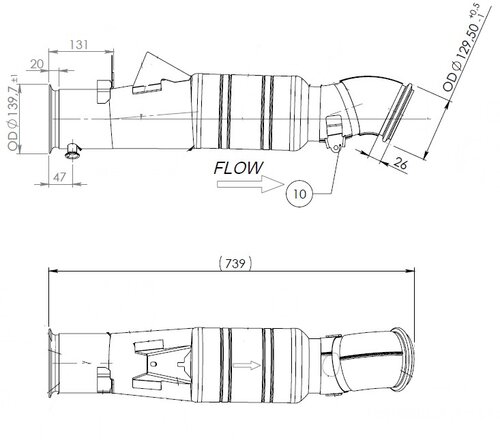 Exhaust Pipe w. Mixer for MAN