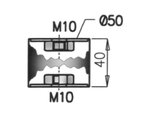 Rubber Mounting for Volvo, Ø=50 / L=40, M10, ZINC