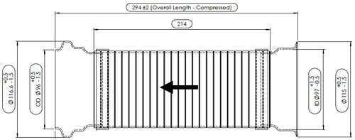 Exhaust Flex, D3S for Peterbilt