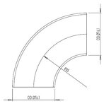 90° Elbow Cast OD=76.1 / T=2.9, SPD