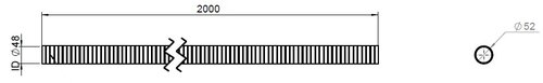 Flex Pipe, D2S, OD/ID=52/48  L=2000, ZINC