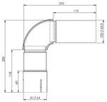 90° Exhaust Elbow, OD/ID=63.5/64 / L=200, SPD