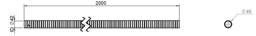 Flex Pipe, D2S, OD/ID=46/42  L=2000, ZINC