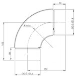 90° Exhaust Elbow, OD=101.6 / L=202.8, SPD