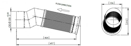 Exhaust Pipe w. Flex, D2S+ for Mercedes