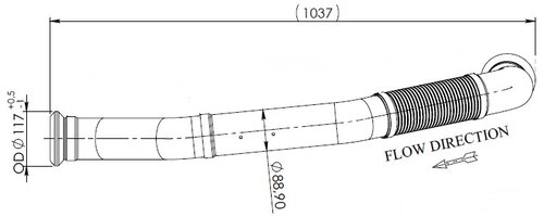 Exhaust Pipe w. Flex, D3S for Renault