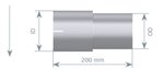 Pipe Adaptor, ID/OD=128/102 L= 200, ALU