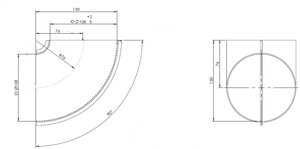 90ø Elbow Welded/Thin Wall OD=108 / T=1.5, SPD