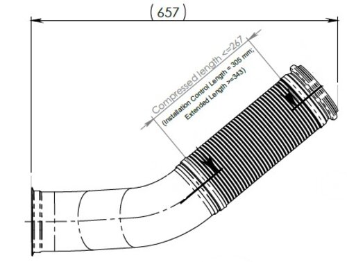 Exhaust Pipe w. Flex, D2S+ for Volvo  E-line