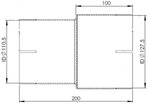 Pipe Adaptor ID/ID=110.5/127.5 L=200, ALU