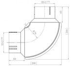 90° Exhaust Elbow, ID=77 / L=200, SPD