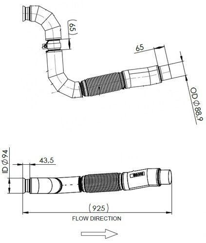 Insulated Pipe w. Bellow for Mercedes