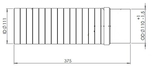 Exhaust Flex, D2S for MAN, E-line, OD/ID=110/111 L=375, INOX